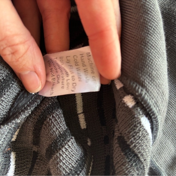 Ming Wang grey knit plaid jacket sweater - Picture 8 of 9